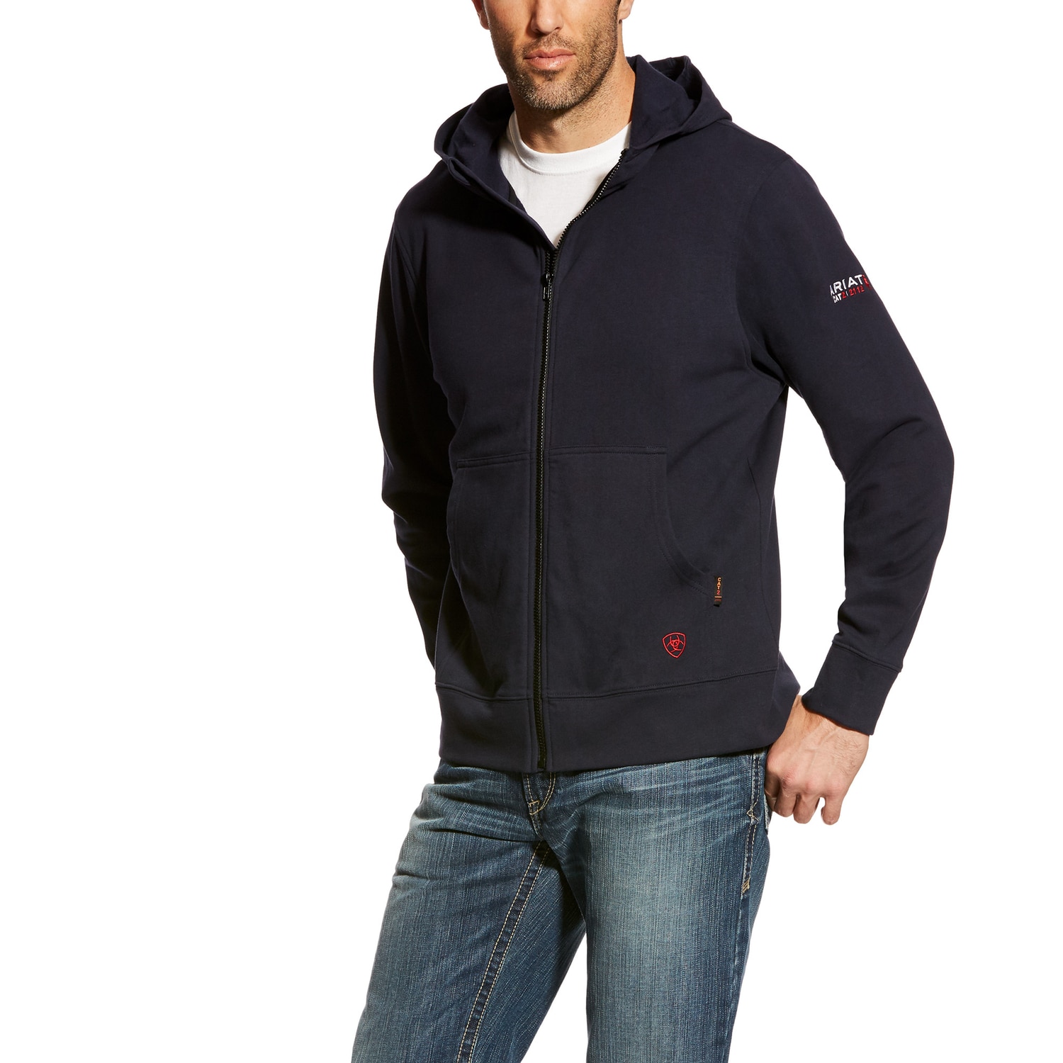 Ariat FR DuraStretch Full Zip Hoodie in Navy